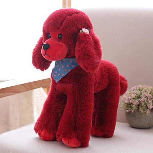 Peluche caniche perro peluche perro muñeca de trapo muñeca niña cumpleaños regalo-rojo_32cm