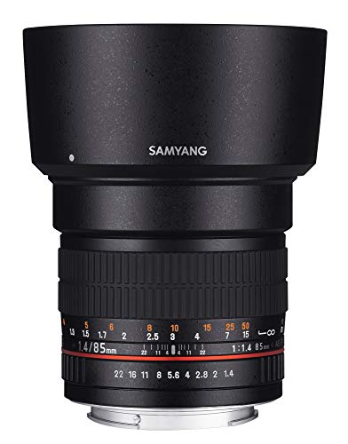 Samyang F1111201101 - Objetivo fotográfico DSLR para Canon EF (Distancia Focal Fija 85mm, Apertura f/1.4-22 AS IF UMC, diámetro Filtro: 72mm), Negro