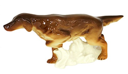 Setter irlandés marrón perro caza Lomonosov porcelana figura coleccionable