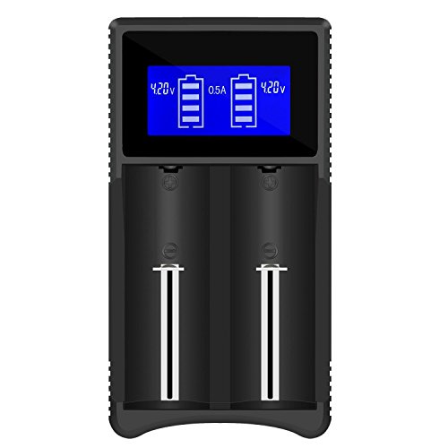 SODIAL Cargador de bateria Universal, Pantalla LCD Cargador Inteligente para baterias Recargables Baterias de Iones de Litio 18650 18490 18350 16340 (RCR123) 14500, Ni-MH/Ni-CD AA Pilas AAA