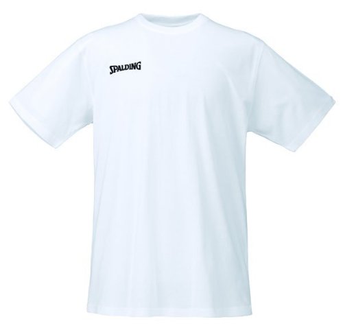 Spalding Promo tee Camiseta Baloncesto, Hombre, Blanco, M