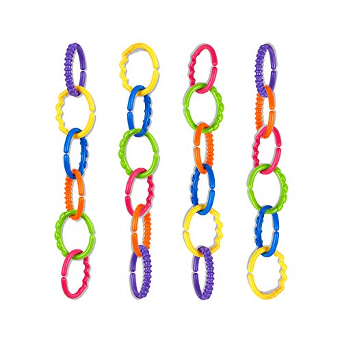 talinu cadena de cochecito de colores 24 piezas - cadena de carrito, cadena de carrito de bebés, juguete de carrito de bebé
