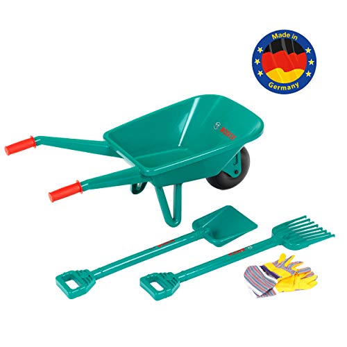 Theo Klein-2752 Bosch Set De Jardineria Con Carrito De Jardinero, 4 Piezas, Juguete, Multicolor (2752)