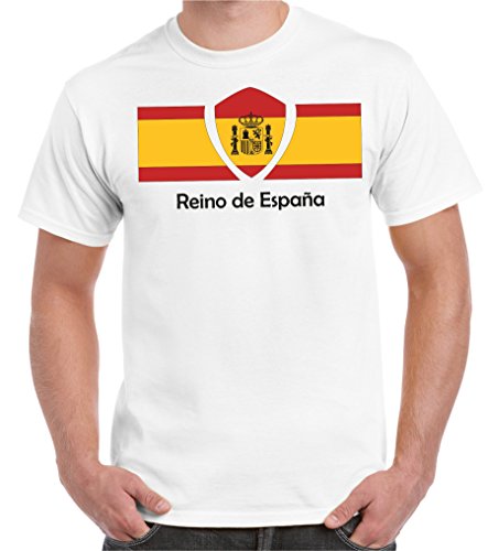 2Store24 Copa del Mundo 2018 Camiseta Hombre Bandera de España Talla S - 5XL De Gran tamaño