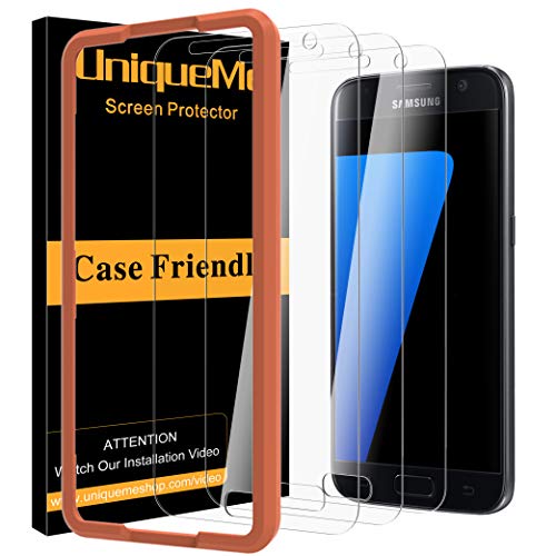 [3 Pack] UniqueMe protector de pantalla para Samsung Galaxy S7,[9H Dureza] [HD Film] [Anti-mancha]Cristal Vidrio Templado Premium para Samsung Galaxy S7