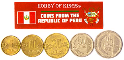 5 Monedas Diferentes - Moneda extranjera peruana Antigua y Coleccionable para coleccionar Libros - Conjuntos únicos de Dinero Mundial - Regalos para coleccionistas