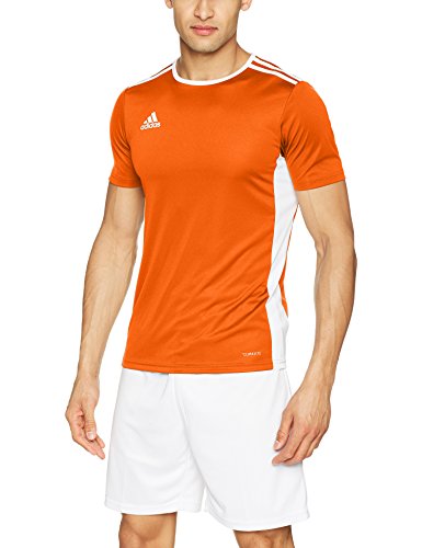 adidas Entrada 44 Camiseta de Fútbol para Hombre de Cuello Redondo en Contraste, Naranja (Orange/White), XS
