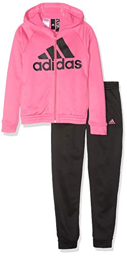 adidas Hooded Polyester Tracksuit, Niñas, Multicolor (Semi Solar Pink/Black), 2XL