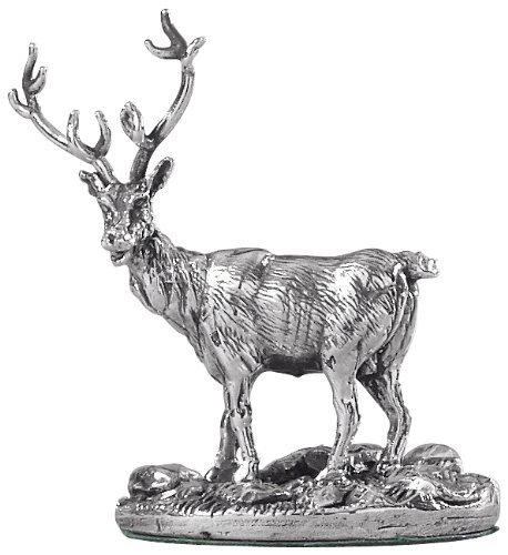 Adornos en miniatura de ciervo de plata, con sello distintivo, fabricado en Inglaterra.