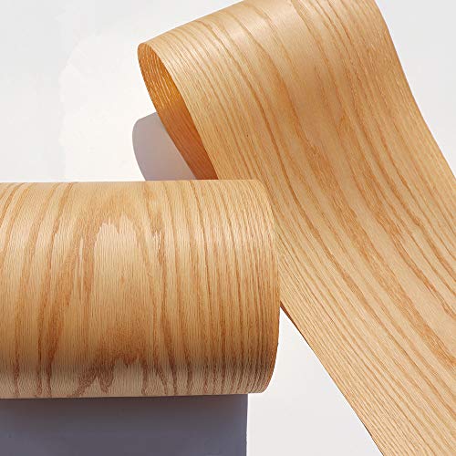 Aibote - Hoja de chapa de madera de roble rojo natural (20,3 x 99") para restauración de altavoces, estantes de mesa, muebles de cocina