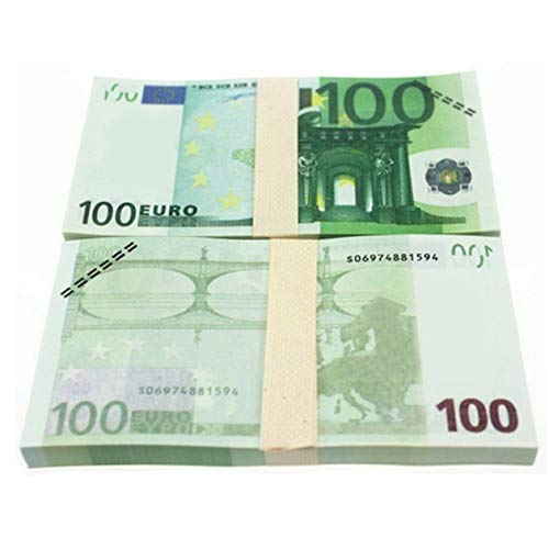 BIYI 5 10 20 50100200500 EUR Billetes de oro en papel moneda falso de oro de 24K para colección Juegos de billetes en euros 100 EURO