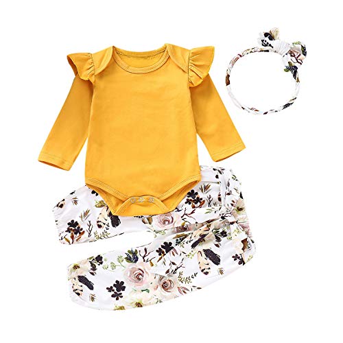 Borlai - Mono - para bebé niña Amarillo Amarillo 0-3 Meses