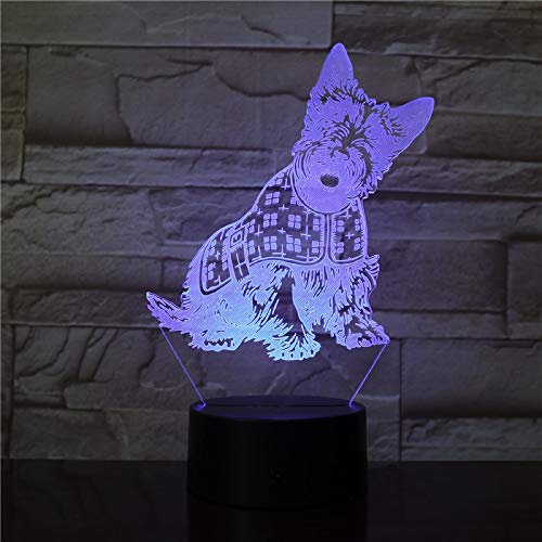 Cachorro Mascota Perro niña Regalo Favorito operación de batería Cambio de Color con luz remota Linda luz Nocturna