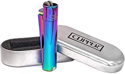 Clipper Rainbow Lighter Metal Flint (Mixed Icy Colours) by SunnyDealsÃ‚Â® UK by Clipper
