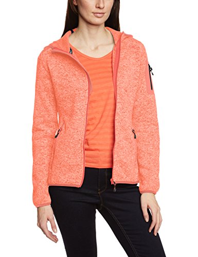 CMP Fix Hood Jacket, Chaqueta Con Capucha Para Mujer, Multicolor (Peach/Flamingo), 36
