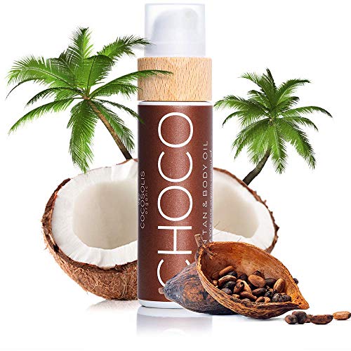 COCOSOLIS Choco - Acelerador de Bronceado con Vitamina E, Loción Bio Oil para un bronceado natural – Bronceadores Solares choco - Seis aceites naturales para una piel radiante - 110 ml