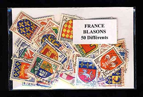 Colección de sellos franceses con escudo de Blasons Nbre de sellos - 50 sellos diferentes