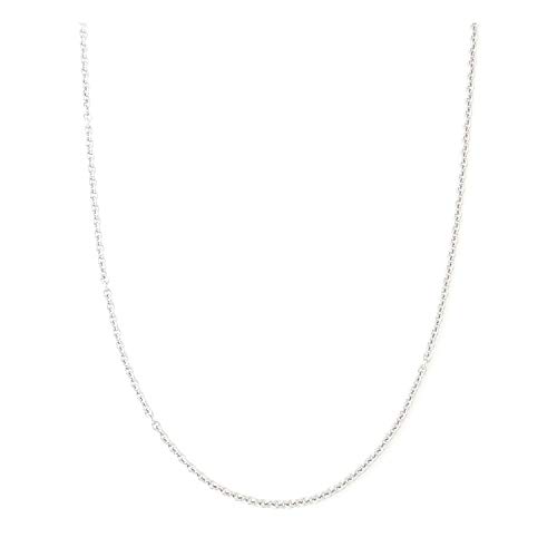 Collar de cadena de acero inoxidable de 2 mm, cadena fina de tono plateado, para collar o colgante, 40,6 a 76,2 cm