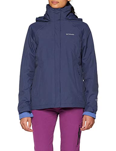 Columbia Venture On Interchange Jacket Chaqueta Impermeable, Poliéster, Mujer, Azul (Nocturnal), Talla S