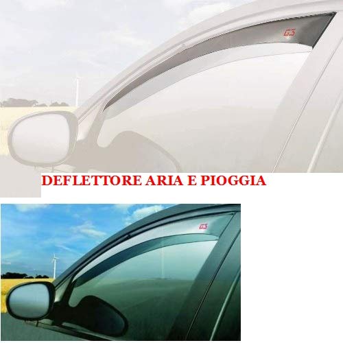 Compatible con Dacia Dokker Van 2P 2017-> (19621) Deflector DE Aire Y PROTECCIÓN del Viento DE LA Lluvia para LA Barra DE Ventana del Coche Delantero DE Vidrio Pantalla DE Viento DE Humo