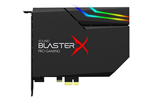 Creative - Sound BlasterX AE-5  - Tarjeta de sonido interna para gaming PCIe, DAC clase SABRE/amplificador de auriculares (16-600 Ohm) ncluye una tira LED RGB para su PC (color negro)