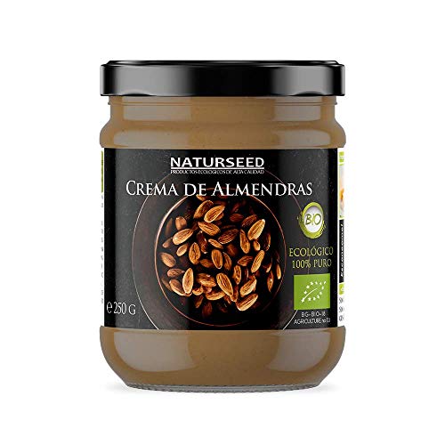 Crema de Almendras Integral 100% Natural Bio - Tostadas - Sin Azucar - Sin Gluten - Sin Lactosa - Ecologica Organica - Buena digestión (250GR)