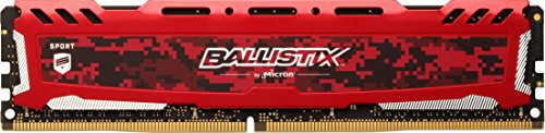 Crucial Ballistix Sport LT BLS4G4D240FSE 2400 MHz, DDR4, DRAM, Memoria Gamer para ordenadores de sobremesa, 4 GB, CL16 (Rojo)