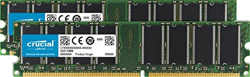 Crucial CT2KIT6464Z40B - Kit de Memoria RAM de 2 GB (2 x 1 GB, DDR,400 MHz, PC3-200, sin Buffer, UDIMM 184-Pin)