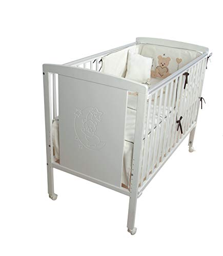 Cuna para bebé, modelo Oso Dormilón Mundi Bebé+ KIT COLECHO + Colchón Viscoelástica + Protector de colchón impermeable