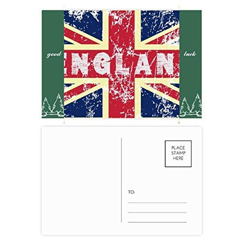 DIYthinker Uk La bandera de Union ilustración signo de buena conjunto de tarjeta postal de la suerte de correo lateral 20Pcs 5,7 pulgadas x 3,8 pulgadas Multicolor