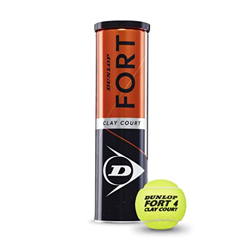 Dunlop Fort Clay Court Pelotas de Tenis, 4 Unidades, Unisex, Amarillo, Talla única