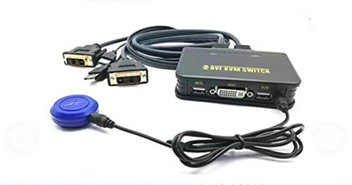 DVI KVM, tecla de acceso directo actualizada + botón para el último conmutador USB 2.0 de doble puerto HD2 kvm Cable de conmutador de audio y video DVI para cable de teclado y mouse (DVI KVM)