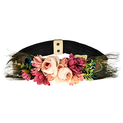 Ever Fairy moda flor cinturones para mujer niña dama de honor vestido de satén cinturón boda fajas cinturón de la pluma tela elástica cinturón accesorios (J)
