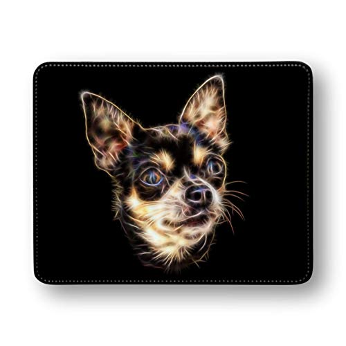 Fractal Artworks - Alfombrilla de ratón de piel sintética con diseño de perro, color Chihuahua (chocolate de pelo corto y bronceado)