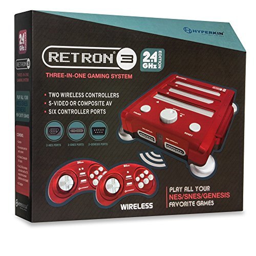 Hyperkin - Consola Retron 3 Rojo + 2 Mandos Wireless (SNES, NES, Genesis)