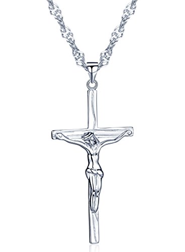 Infinito U- Colgante Pareja Collar para Mujer Jesús Cristo Crucifijo Cruz Colgante Plata 925