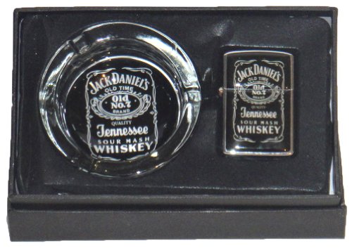 Jack Daniels - Juego de mechero de gasolinera y cenicero