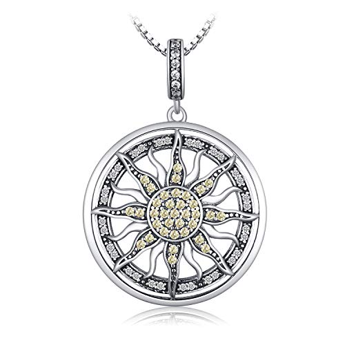 JewelryPalace Colgante Zirconia cúbica Gran sol celestial círculo Plata de ley 925