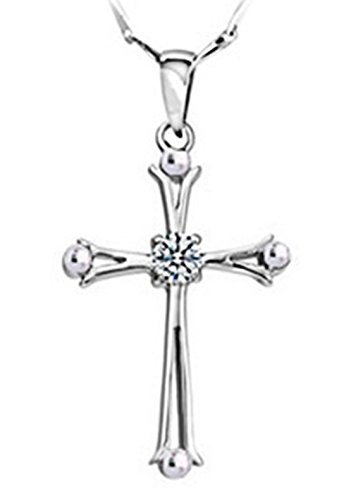 joyas S925 de plata de ley Collar con Cruz Cristal austríaco móviles tipo Swarovski para mujer