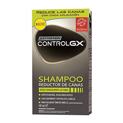 Just For Men Control GX - Champú Reductor de Canas, Tinte para las canas del pelo para hombres - 147 ml