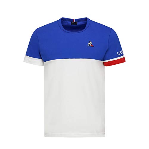 Le Coq Sportif Tri tee SS N°1 Camiseta, Hombre, n.o.w/Cobalt/Pur Rouge, M