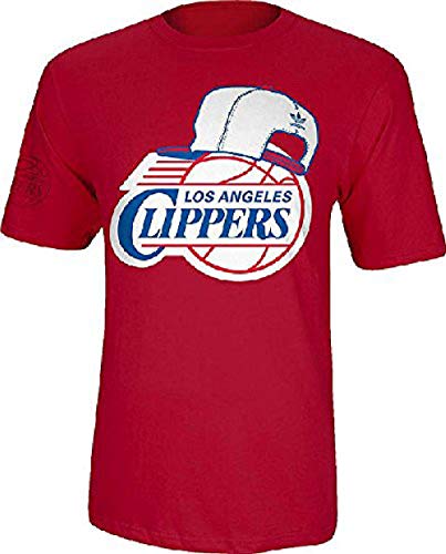 Los Angeles Clippers Rojo Snap Back Logo Tee Shirt por Adidas, Rojo