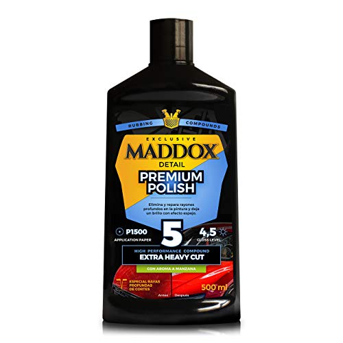 Maddox Detail - Premium Polish - Reparador de Alto Rendimiento para rayones Profundos en la Pintura del Coche.