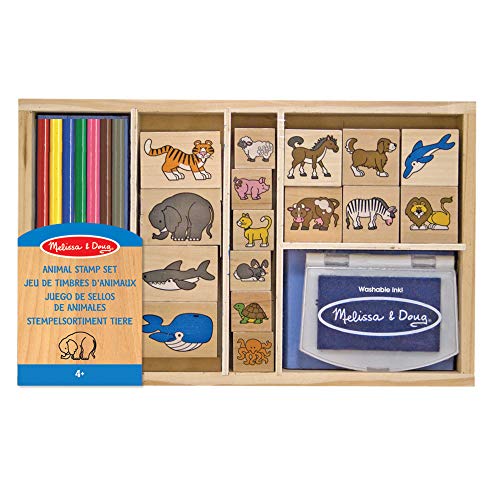 Melissa & Doug Stamp Set Conjunto de Sellos de Animales, multicolor (3798) , color/modelo surtido