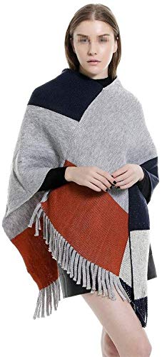 MU Bufandas de moda cálidas para mujer Bufanda de borla larga Chaqueta de capa cálida de invierno para mujer Chal Bufanda de otoño invierno suave para mujer,si,90 * 75cm