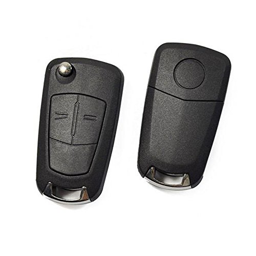 Ndier – Carcasa de Llave, Funda con clésà Dos botón Remoto Flip Plegable Caso Fob Llave de Coche para Vauxhall Astra Opel Corsa