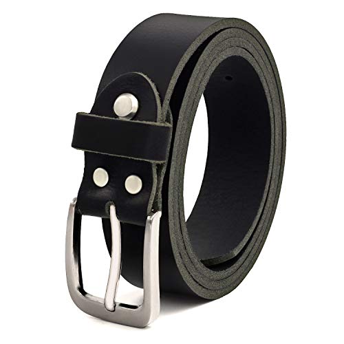 Negro Cinturón de piel de búfalo 30mm de ancho y aprox. 3-4mm de grueso, puede acortarse cinturón de piel, traje #GSw300801 (waist size (Bundweite) 110cm)