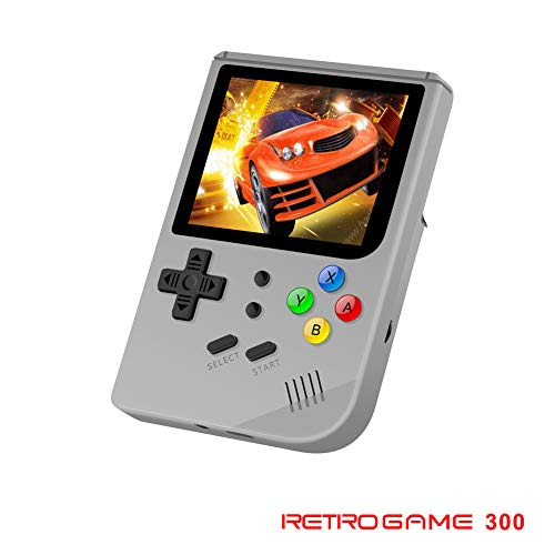 Neutral Videojuegos de 3 Pulgadas Consola Retro de FC portátil Nuevo Juego Retro de BittBoy Juegos de Mano Consola Jugador RG 300 16G + 32G TF 3000 Juegos(Gris)