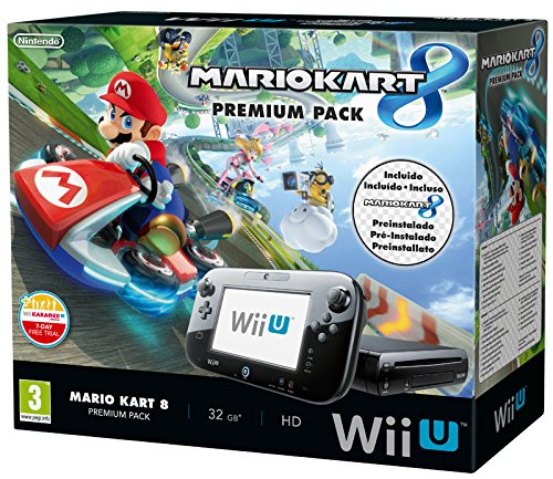 Nintendo Wii U: Premium Pack + Mario Kart 8 Negro 32 GB Wifi - Videoconsolas (Wii U, Negro, 2048 MB, DDR3, IBM PowerPC, AMD Radeon)