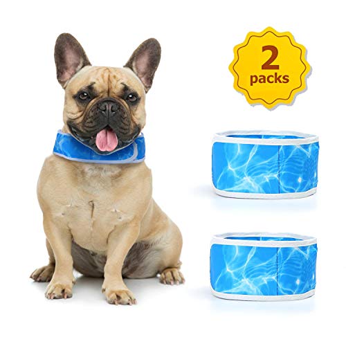 Nobleza - Collar Refrigerante Perro |Paquete de 2|,Collar refrigerante para Mascotas,Cómodo Collares Perro refrescante,Ajustable Dog Cool Keeper,Azul Talla M, Apto para Cuello de 40cm a 54 cm